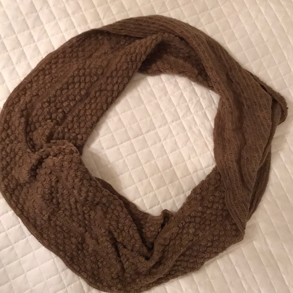 Taupe infinity knit scarf. Comfortable and warm!